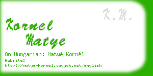kornel matye business card
