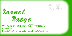 kornel matye business card